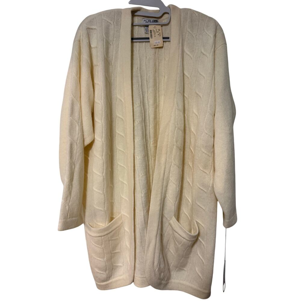 Adele Joyce Vintage Lambswool Cardigan Sweater Rabbit's Hair New NWT XL women's